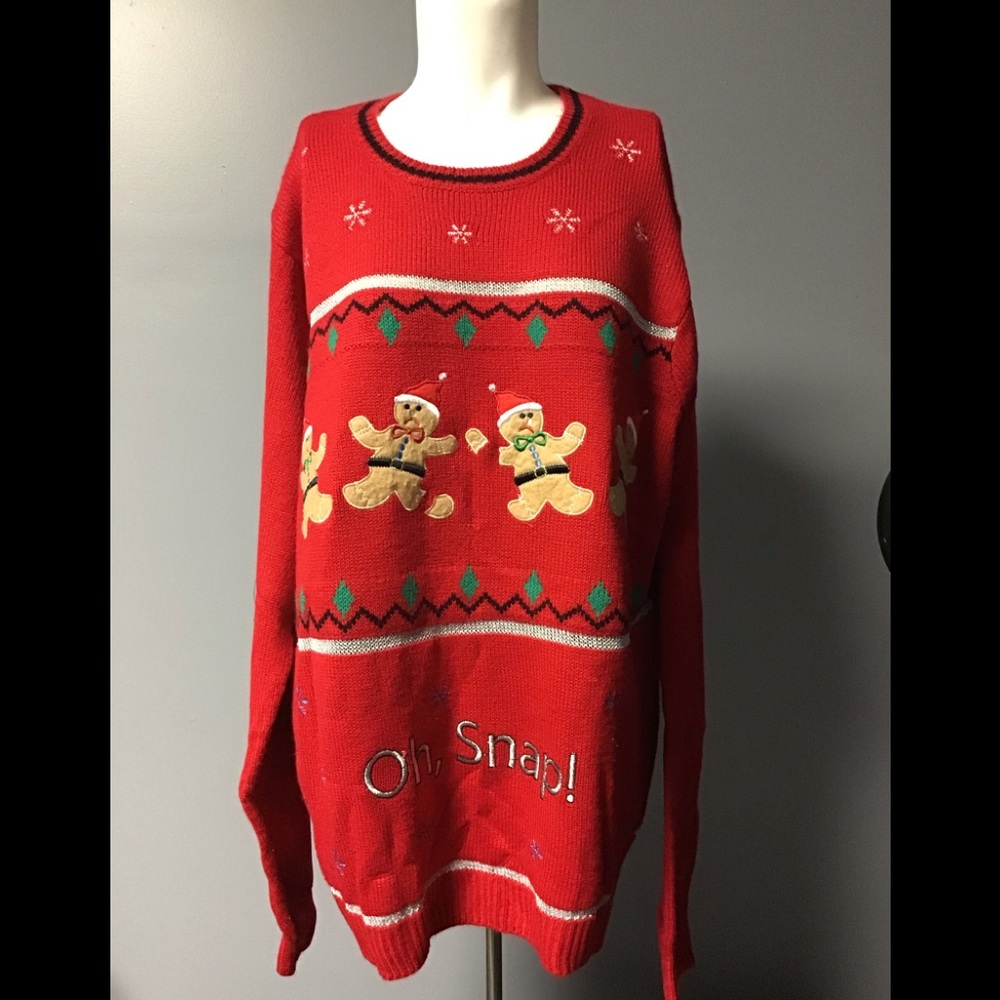 Red Christmas Jolly Sweaters Oh Snap! Ginger bread